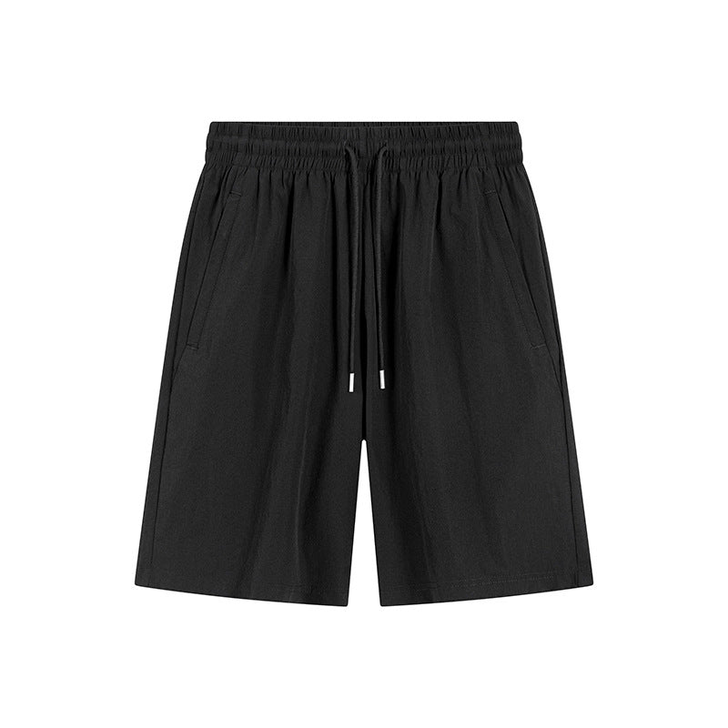 Men's Light Khaki Quick Dry Casual Shorts Elastic Drawstring Waist
