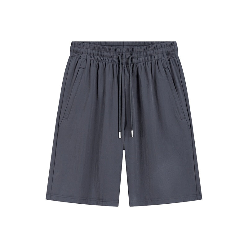 Men's Light Khaki Quick Dry Casual Shorts Elastic Drawstring Waist